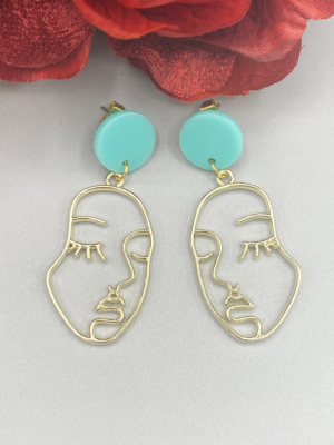 Woman's Face Earrings