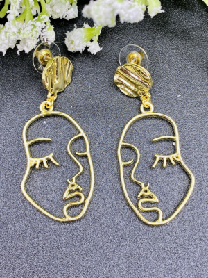 Woman's Face Earrings